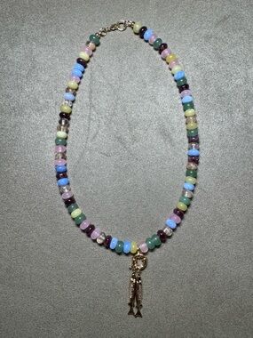 Multicolor Beaded Fish Charm Necklace - Women Jewelry